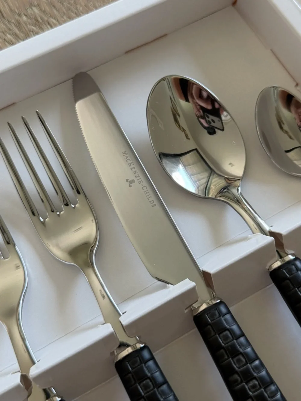 MacKenzie-Childs Everyday Black 5-Piece Place Setting Silverware